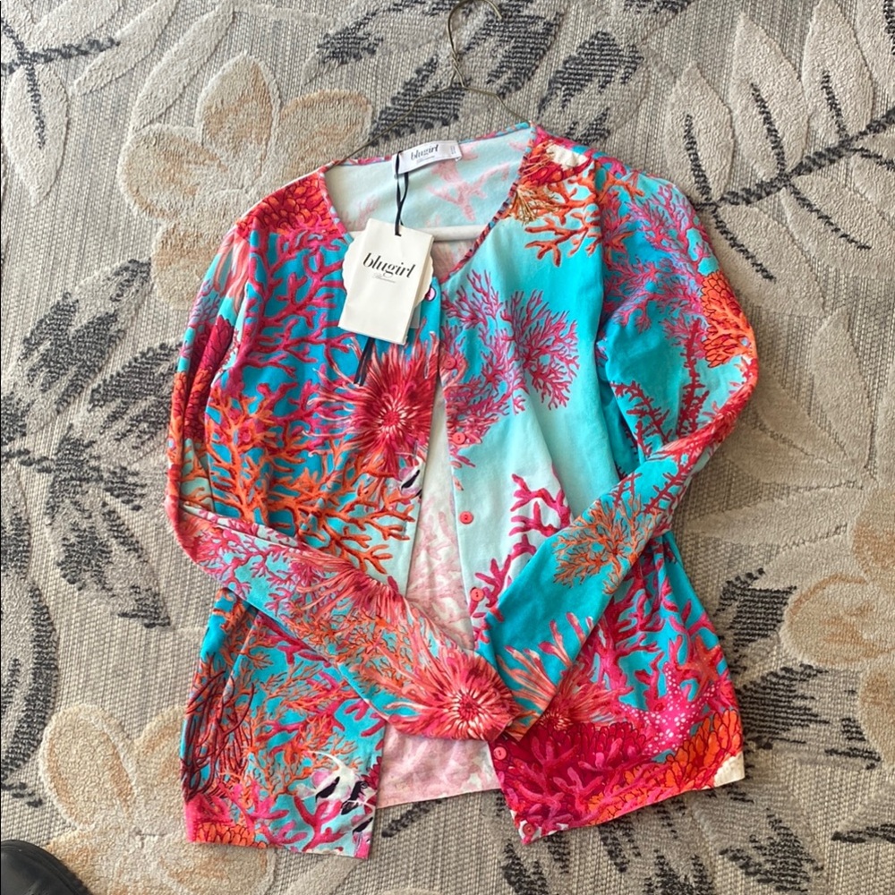 Bluegirl Italian happy   coral print design BBB